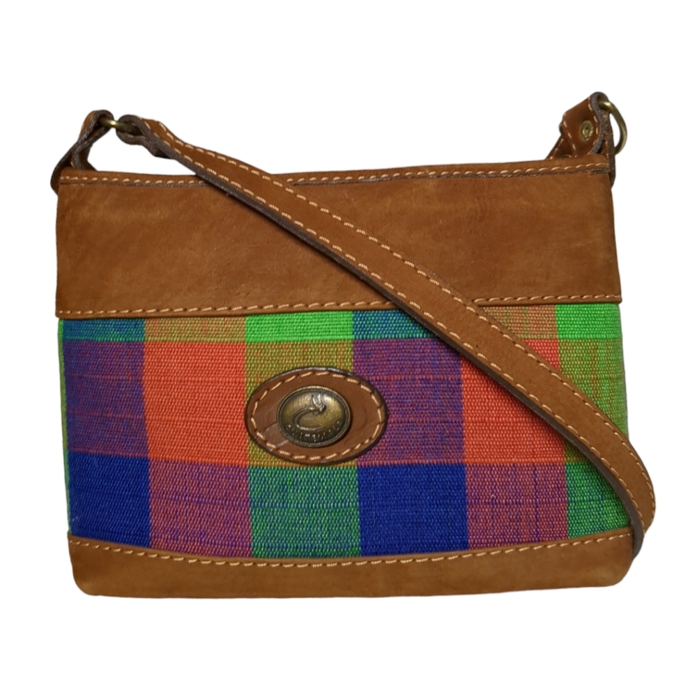 Leather Brown Multi color Shoulder Bag.